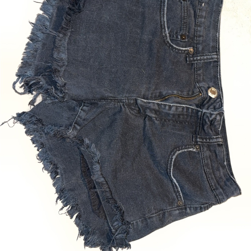 American Eagle Midnight Blue Frayed Jean Shorts